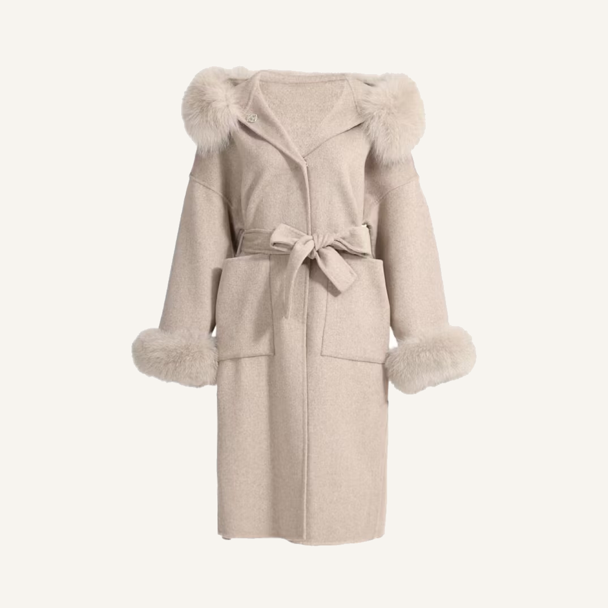 LEONA LONG COAT TAUPE