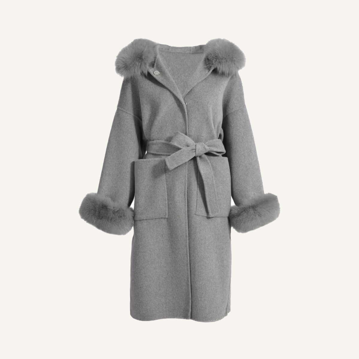 LEONA LONG COAT GREY