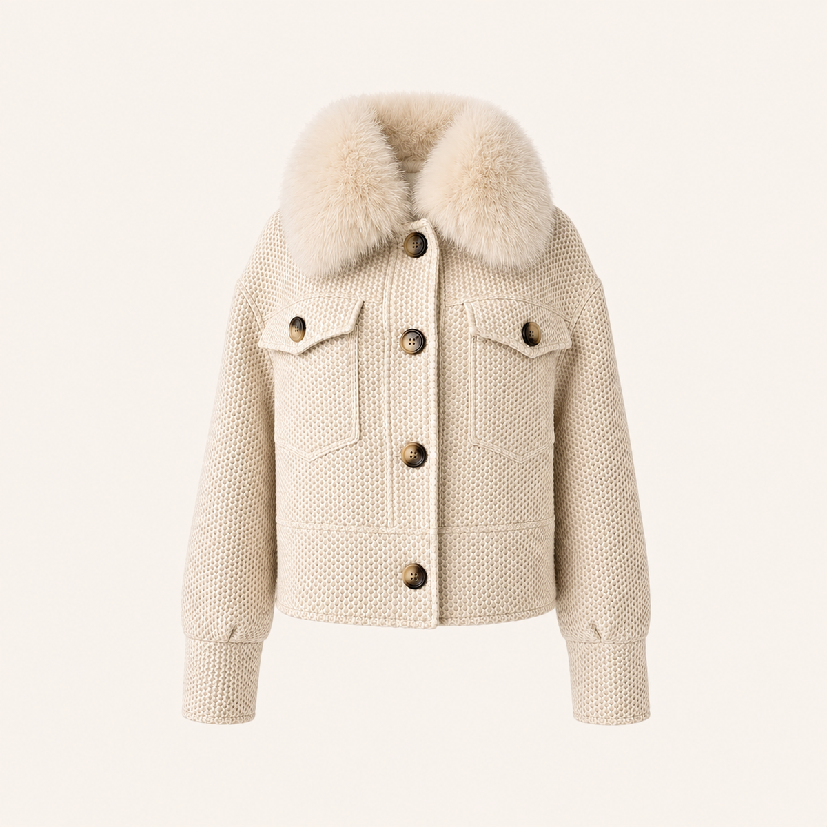MELANIE JACKET OFF WHITE TEXTURED