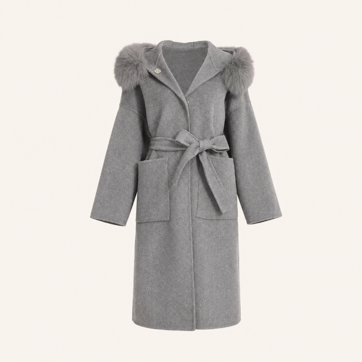 NATHALIE LONG COAT GREY
