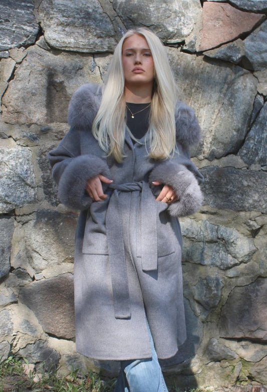 LEONA LONG COAT GREY