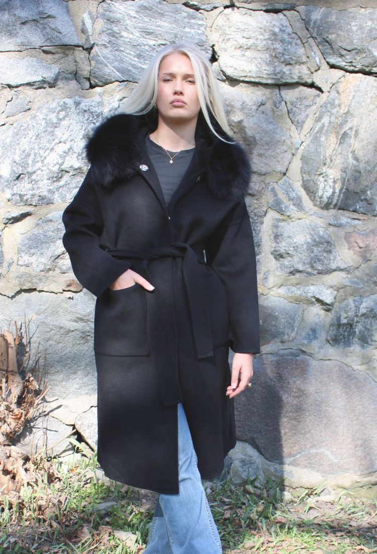 NATHALIE LONG COAT BLACK