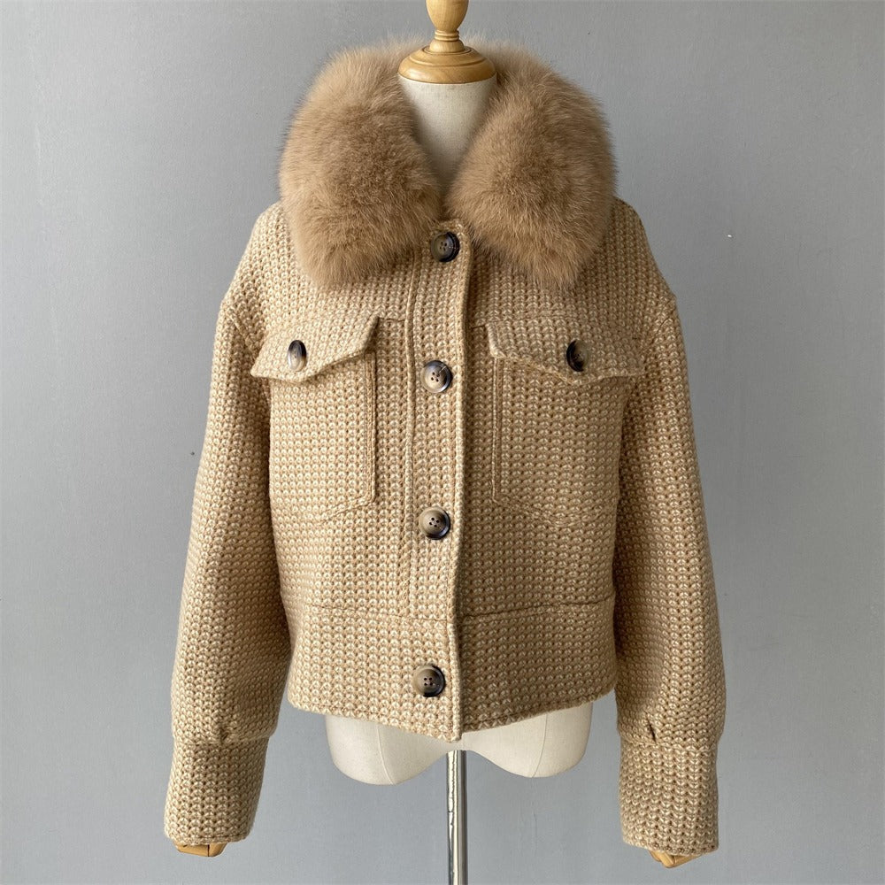 MELANIE JACKET TAUPE TEXTURED
