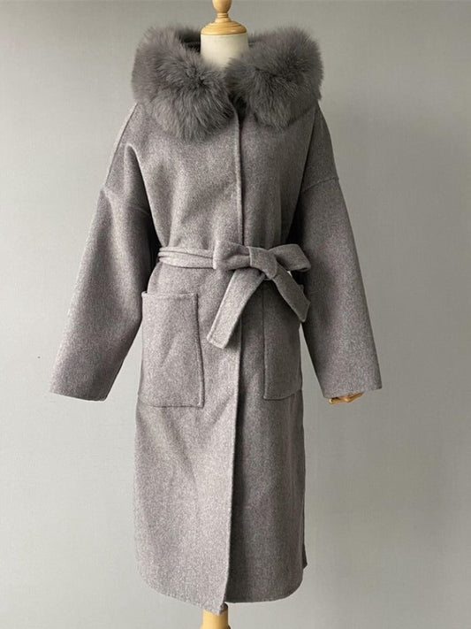 NATHALIE LONG COAT GREY